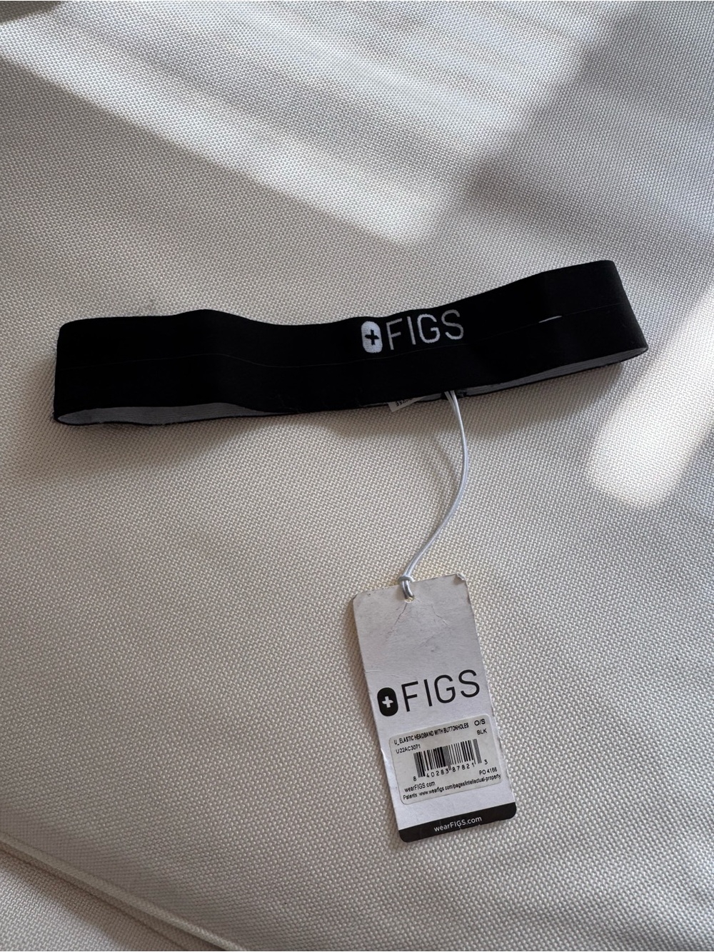 Figs Black Wide Logo Headband
